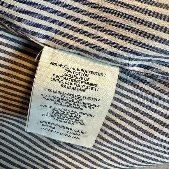 J. Crew Black Wool-Blend Tweed Gold Button-Front Patch Pocket Lady Jacket Size 0 - Picture 16 of 16